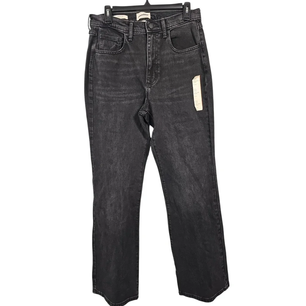 Universal Thread Flare Jeans High Rise Washed Black Boho Women 10/R